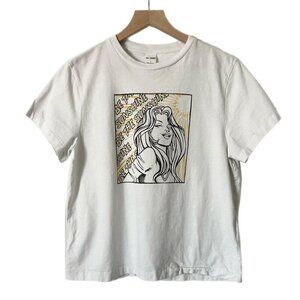 Re/Done Be The Sunshine Classic T-Shirt in Vintage White Size Large